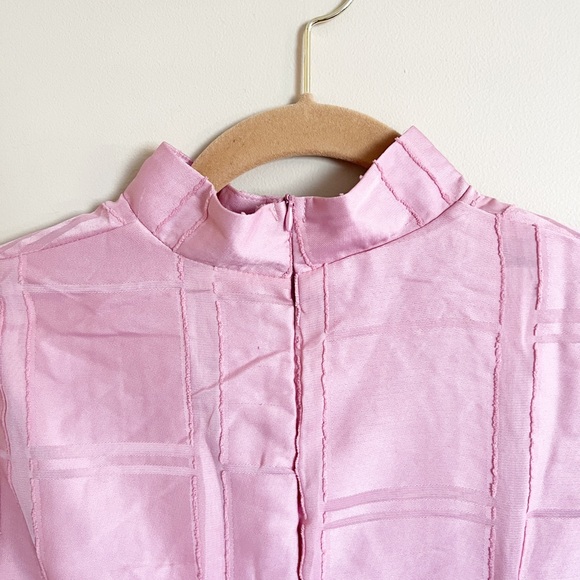 Missguided Pink Plaid Flutter Sleeve SteamPunk Grunge Barbie Skater Dress Size 8 - Picture 4 of 13